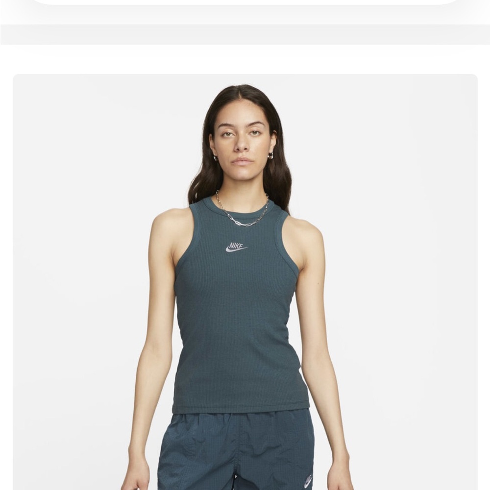 Nike Ribbed tank Deep Jungle - like NEW Small